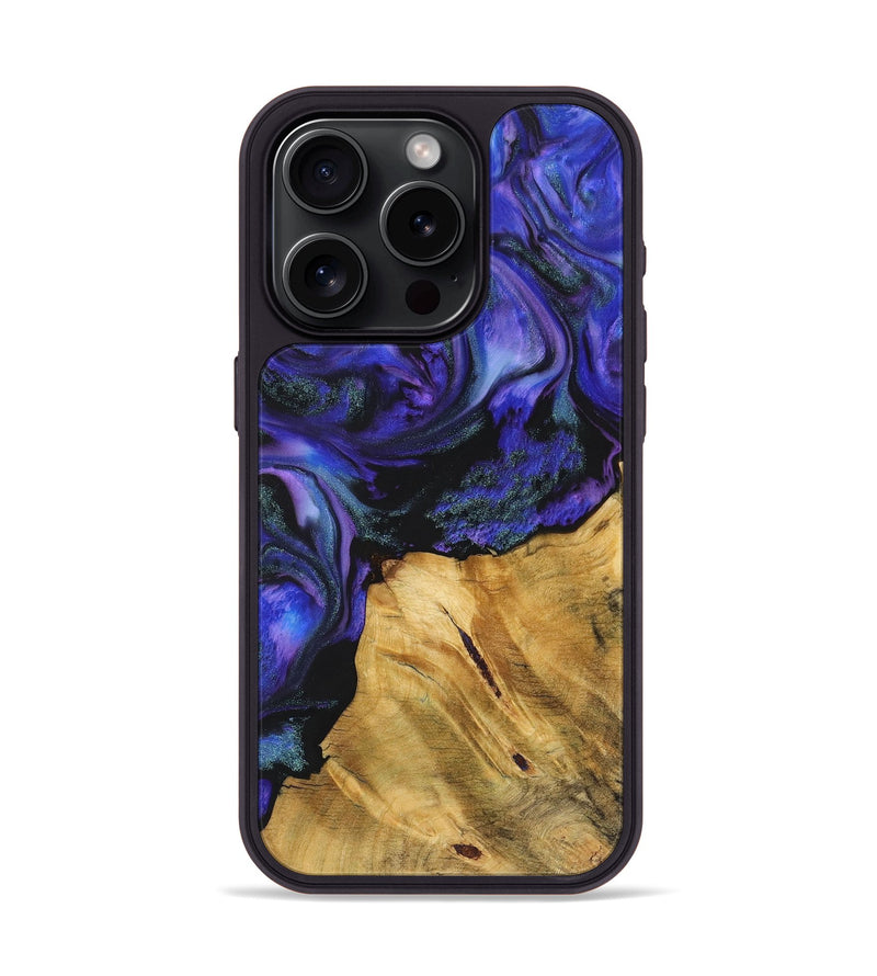 iPhone 15 Pro Wood+Resin Phone Case - Teri (Purple, 720999)