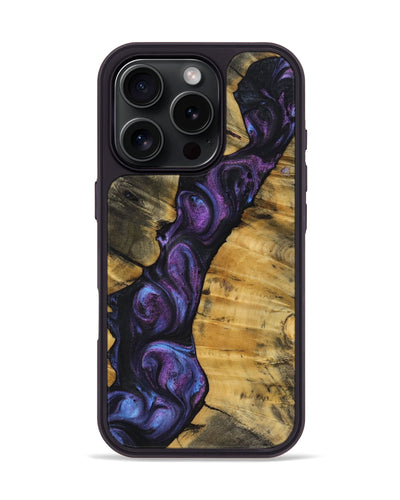 iPhone 16 Pro Wood+Resin Phone Case - Annalise (Purple, 721016)