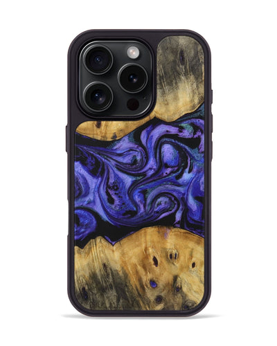 iPhone 16 Pro Wood+Resin Phone Case - Doreen (Purple, 721018)