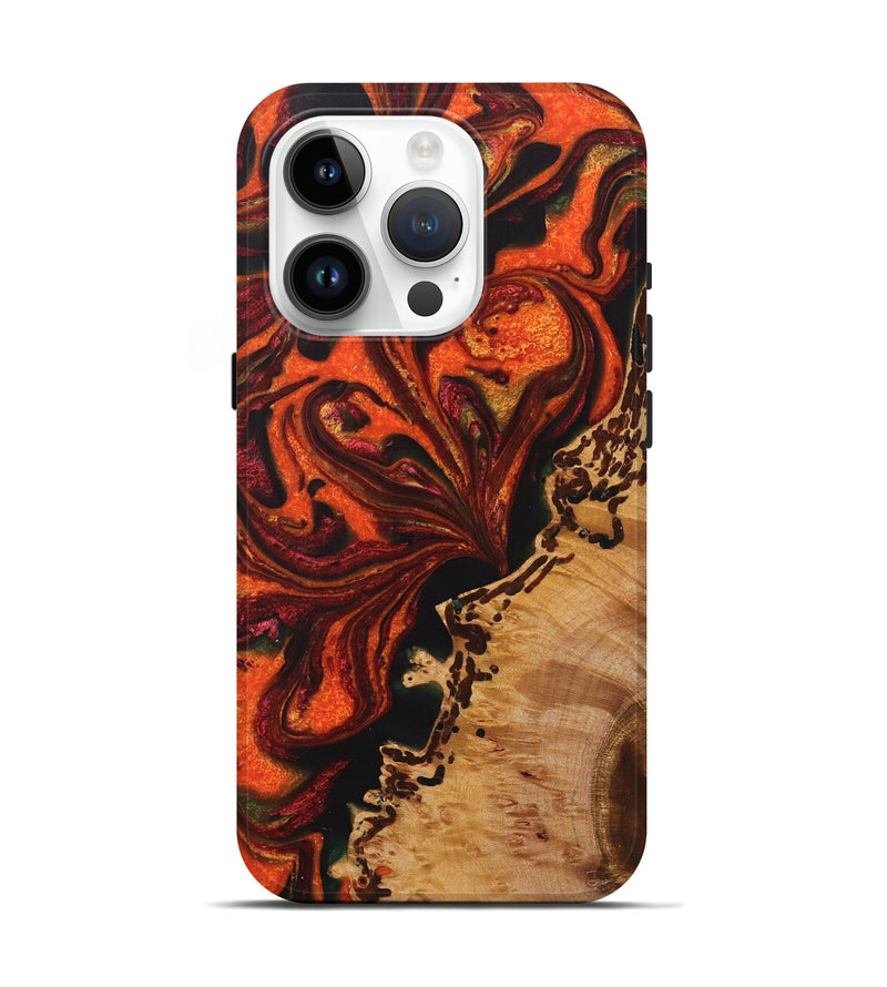 iPhone 15 Pro Wood+Resin Live Edge Phone Case - Raegan (Red, 721026)