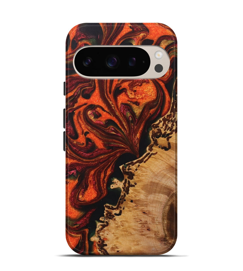 Pixel 9 Pro Wood+Resin Live Edge Phone Case - Raegan (Red, 721026)