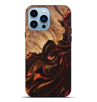 iPhone 14 Pro Max Wood+Resin Live Edge Phone Case - Lula (Red, 721027)