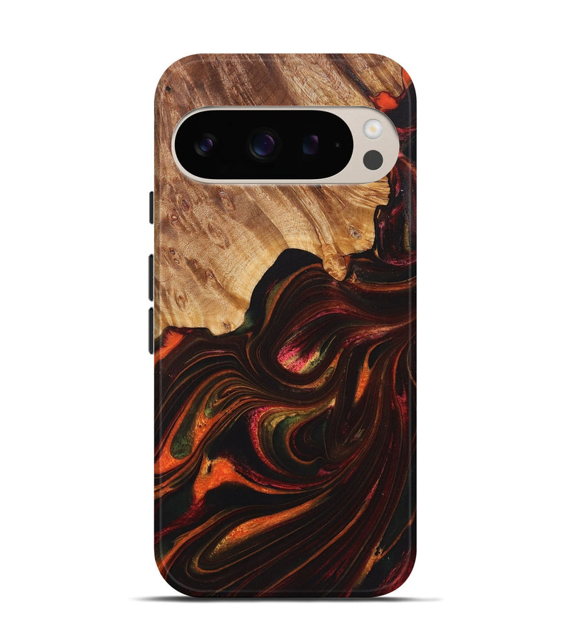 Pixel 9 Pro Wood+Resin Live Edge Phone Case - Lula (Red, 721027)