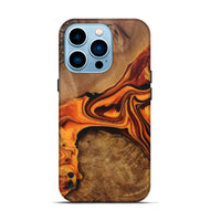 iPhone 14 Pro Wood+Resin Live Edge Phone Case - Chandler (Red, 721032)