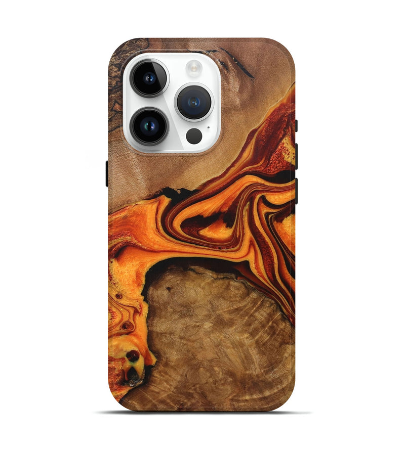 iPhone 15 Pro Wood+Resin Live Edge Phone Case - Chandler (Red, 721032)