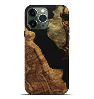 iPhone 13 Pro Max Wood+Resin Live Edge Phone Case - Ellie (Pure Black, 721038)