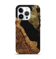 iPhone 15 Pro Wood+Resin Live Edge Phone Case - Ellie (Pure Black, 721038)