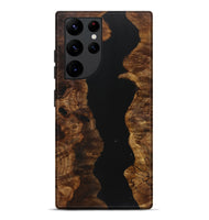 Galaxy S22 Ultra Wood+Resin Live Edge Phone Case - Tameka (Pure Black, 721040)