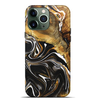 iPhone 13 Pro Max Wood+Resin Live Edge Phone Case - Maddox (Black & White, 721070)