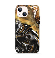 iPhone 14 Wood+Resin Live Edge Phone Case - Maddox (Black & White, 721070)