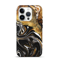 iPhone 15 Pro Wood+Resin Live Edge Phone Case - Maddox (Black & White, 721070)