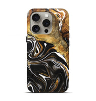 iPhone 16 Pro Wood+Resin Live Edge Phone Case - Maddox (Black & White, 721070)