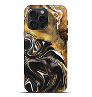 iPhone 16 Pro Max Wood+Resin Live Edge Phone Case - Maddox (Black & White, 721070)