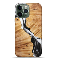 iPhone 13 Pro Max Wood+Resin Live Edge Phone Case - Taryn (Black & White, 721071)