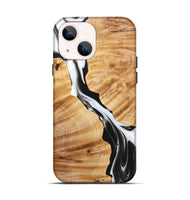 iPhone 14 Wood+Resin Live Edge Phone Case - Taryn (Black & White, 721071)