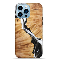 iPhone 14 Pro Max Wood+Resin Live Edge Phone Case - Taryn (Black & White, 721071)