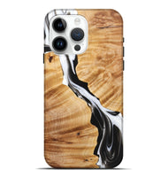 iPhone 15 Pro Max Wood+Resin Live Edge Phone Case - Taryn (Black & White, 721071)