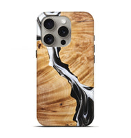 iPhone 16 Pro Wood+Resin Live Edge Phone Case - Taryn (Black & White, 721071)