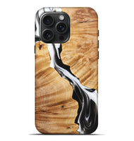 iPhone 16 Pro Max Wood+Resin Live Edge Phone Case - Taryn (Black & White, 721071)