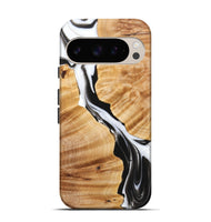 Pixel 9 Wood+Resin Live Edge Phone Case - Taryn (Black & White, 721071)