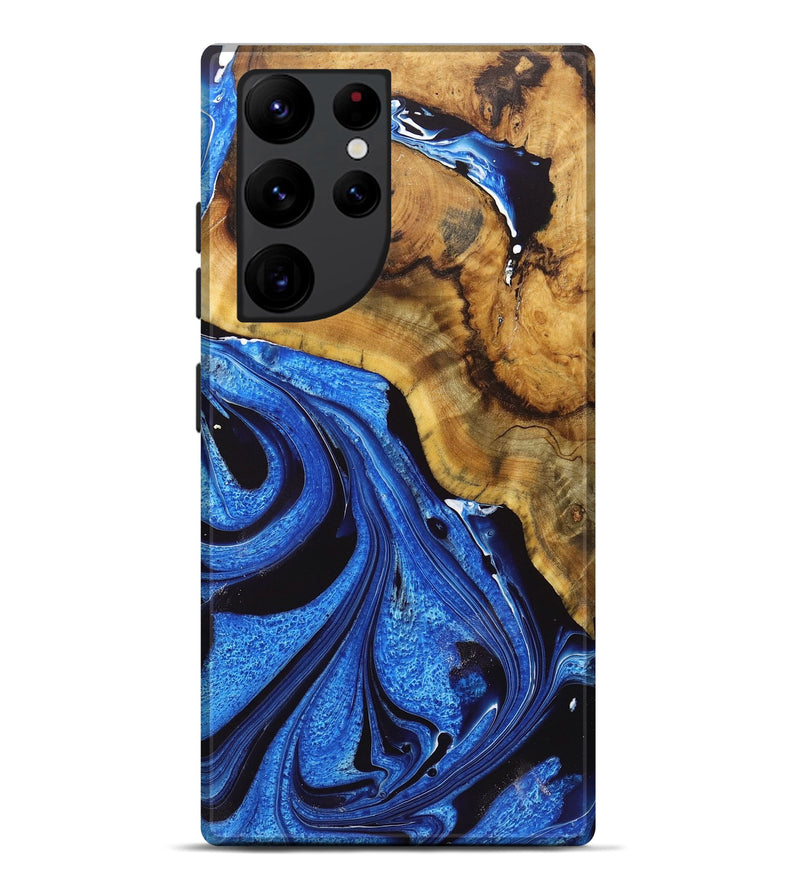 Galaxy S22 Ultra Wood+Resin Live Edge Phone Case - Staci (Blue, 721075)