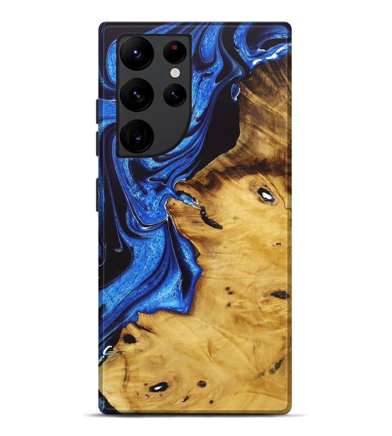 Galaxy S22 Ultra Wood+Resin Live Edge Phone Case - Marian (Blue, 721076)