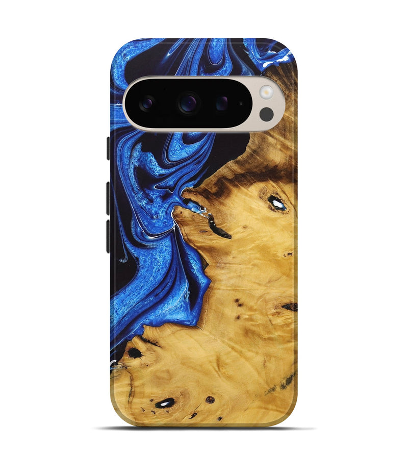 Pixel 9 Wood+Resin Live Edge Phone Case - Marian (Blue, 721076)