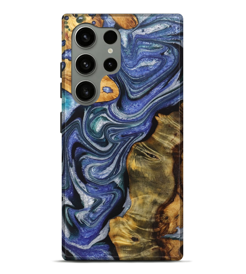 Galaxy S24 Ultra Wood+Resin Live Edge Phone Case - Bernadette (Blue, 721077)