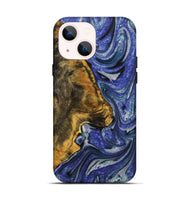 iPhone 14 Wood+Resin Live Edge Phone Case - Muhammad (Blue, 721079)