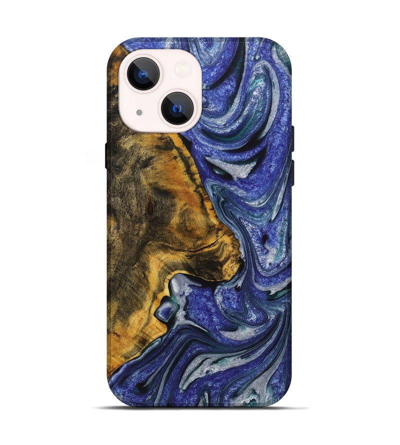 iPhone 14 Wood+Resin Live Edge Phone Case - Muhammad (Blue, 721079)