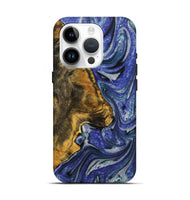 iPhone 15 Pro Wood+Resin Live Edge Phone Case - Muhammad (Blue, 721079)