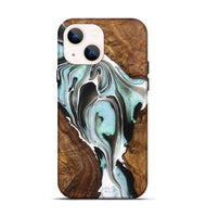 iPhone 14 Wood+Resin Live Edge Phone Case - Joe (Black & White, 721103)