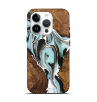 iPhone 15 Pro Wood+Resin Live Edge Phone Case - Joe (Black & White, 721103)