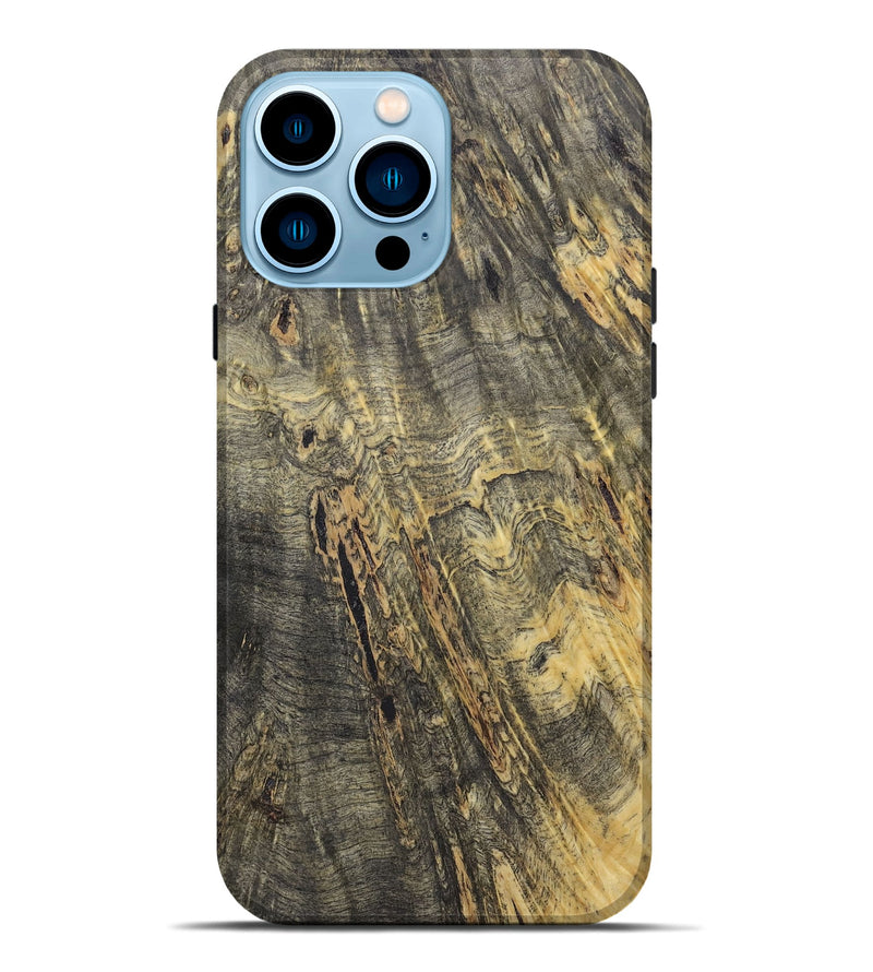 iPhone 14 Pro Max Wood+Resin Live Edge Phone Case - Lewis (Wood Burl, 721111)