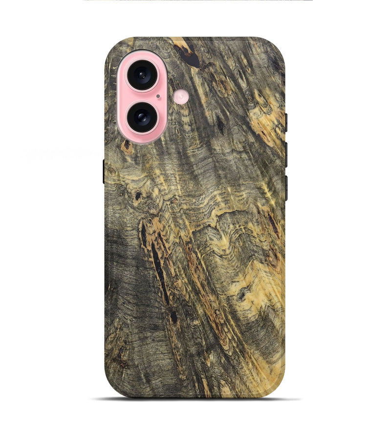 iPhone 16 Wood+Resin Live Edge Phone Case - Lewis (Wood Burl, 721111)