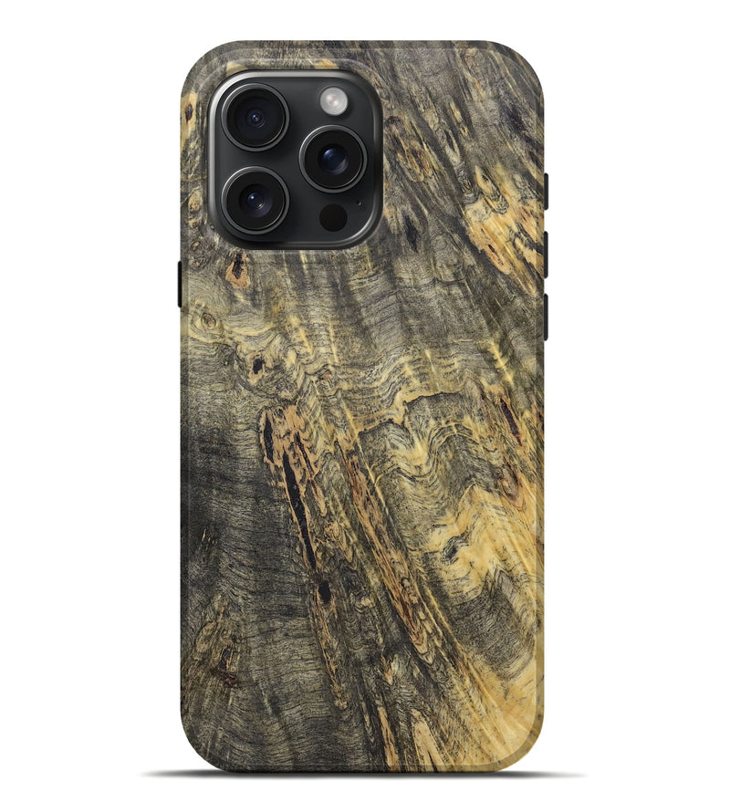 iPhone 16 Pro Max Wood+Resin Live Edge Phone Case - Lewis (Wood Burl, 721111)