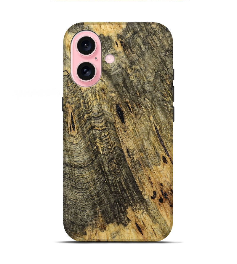 iPhone 16 Wood+Resin Live Edge Phone Case - Elisabeth (Wood Burl, 721114)