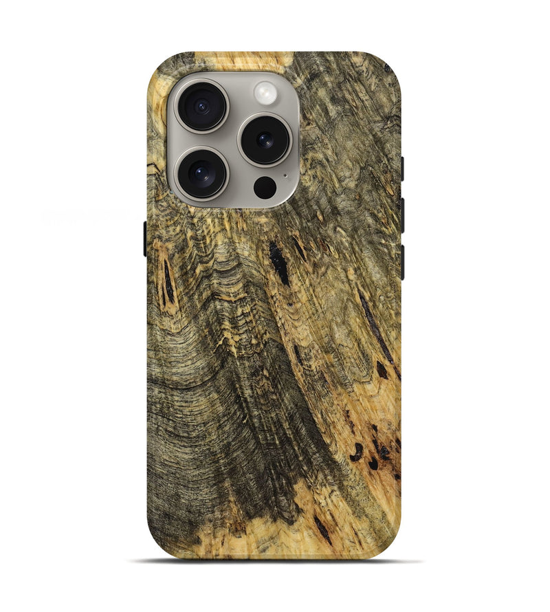 iPhone 16 Pro Wood+Resin Live Edge Phone Case - Elisabeth (Wood Burl, 721114)