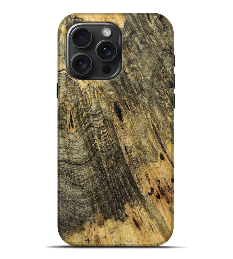 iPhone 16 Pro Max Wood+Resin Live Edge Phone Case - Elisabeth (Wood Burl, 721114)