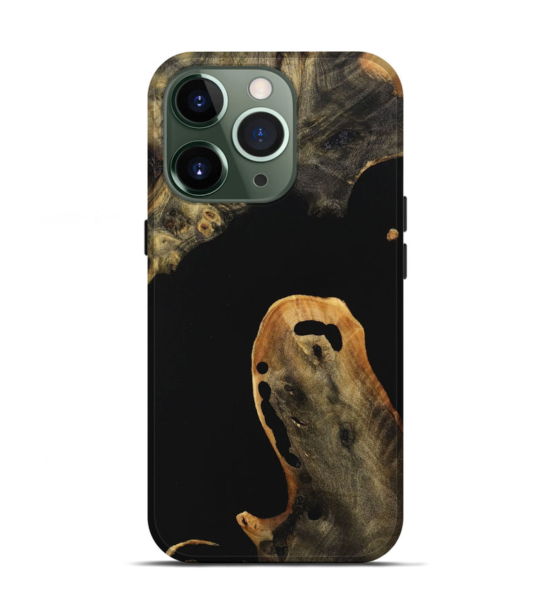 iPhone 13 Pro Wood+Resin Live Edge Phone Case - Saylor (Pure Black, 721120)