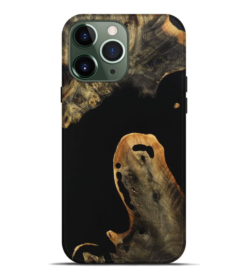 iPhone 13 Pro Max Wood+Resin Live Edge Phone Case - Saylor (Pure Black, 721120)