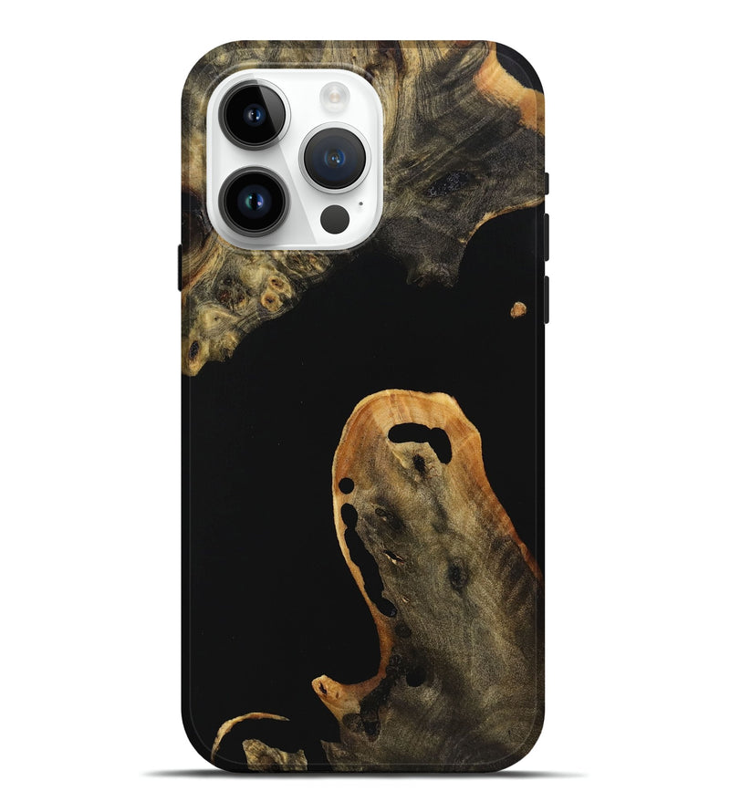 iPhone 15 Pro Max Wood+Resin Live Edge Phone Case - Saylor (Pure Black, 721120)