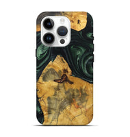 iPhone 15 Pro Wood+Resin Live Edge Phone Case - Jimmie (Green, 721125)