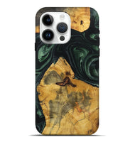 iPhone 15 Pro Max Wood+Resin Live Edge Phone Case - Jimmie (Green, 721125)