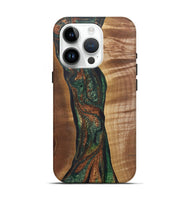 iPhone 15 Pro Wood+Resin Live Edge Phone Case - Kristen (Green, 721126)