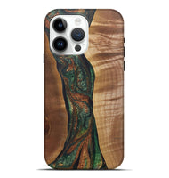 iPhone 15 Pro Max Wood+Resin Live Edge Phone Case - Kristen (Green, 721126)