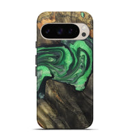 Pixel 9 Pro Wood+Resin Live Edge Phone Case - Sandra (Green, 721134)