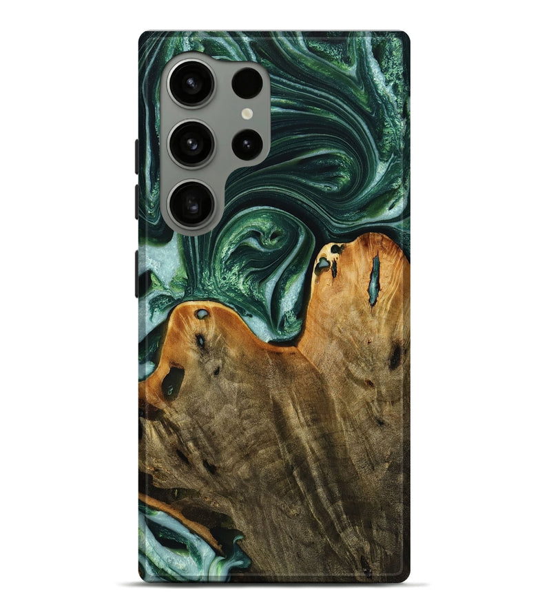 Galaxy S24 Ultra Wood+Resin Live Edge Phone Case - Faye (Green, 721135)