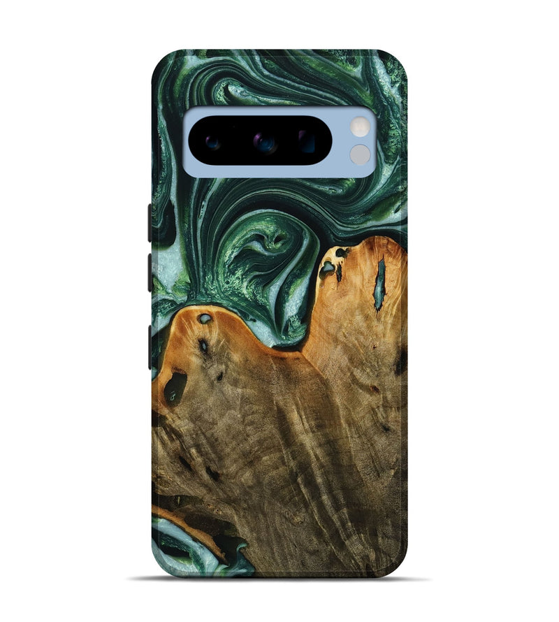 Pixel 8 Pro Wood+Resin Live Edge Phone Case - Faye (Green, 721135)