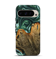 Pixel 9 Pro Wood+Resin Live Edge Phone Case - Faye (Green, 721135)